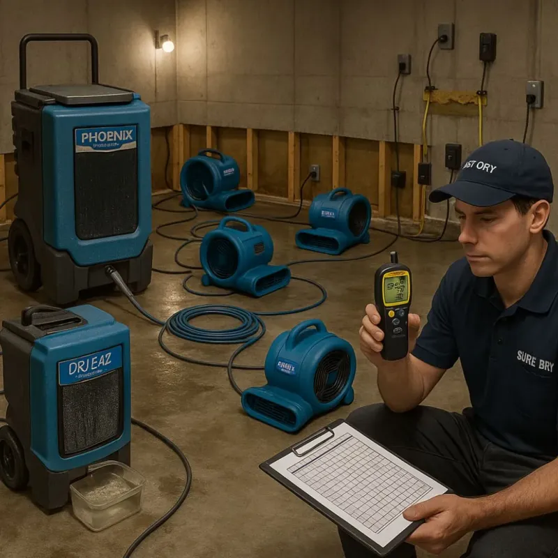 Structural Drying and Dehumidification process in Coronado, CA